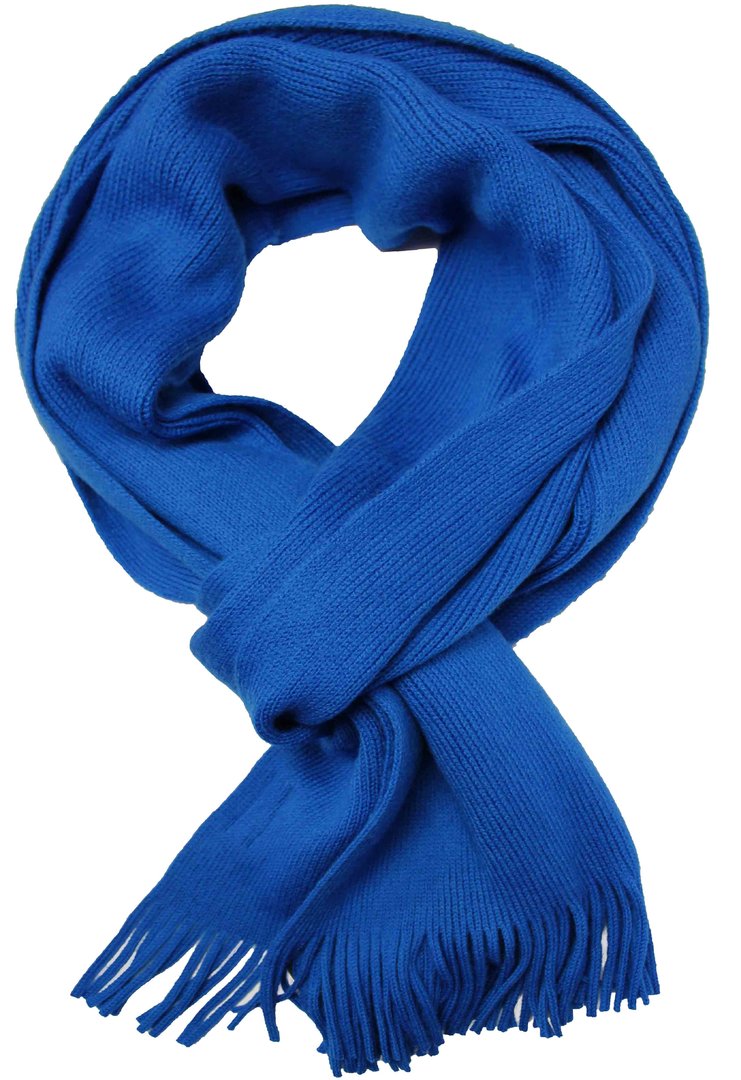 Schal Strickschal Raschelschal Uni modisch royal blau 100% Wolle (Merino)
