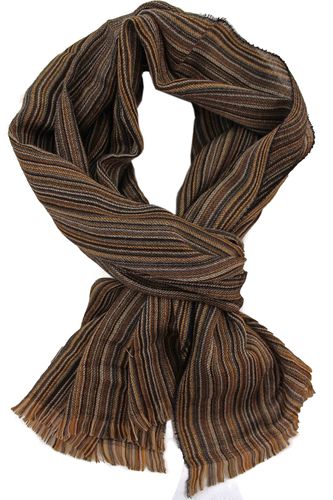 Schal mehrfarbig braun-bunt gewebt 100% Wolle