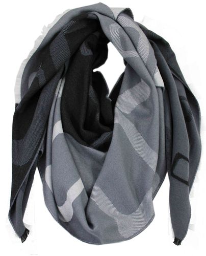 Schal Two-Tone & Grafik Look grau schwarz modisch 100% Baumwolle