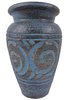 Tonvase Blumenvase aus Ton 20 cm hoch Handarbeit Dekoration Zubehör Türkisblau K-510