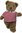 Teddybär kuschelig Toby Bär in braun mit Polo rot weiß 45 cm