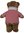 Teddybär kuschelig Toby Bär in braun mit Polo rot weiß 57 cm