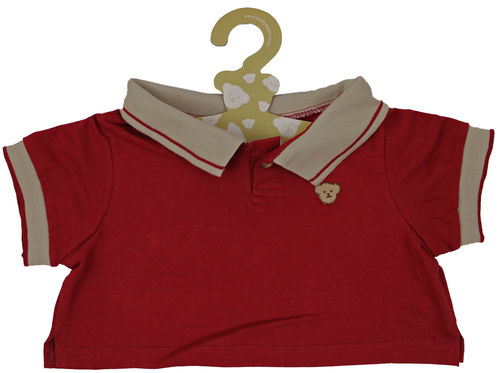 Outfit Bekleidung Teddybär Polo in rot passend für 45 cm 100% Baumwolle