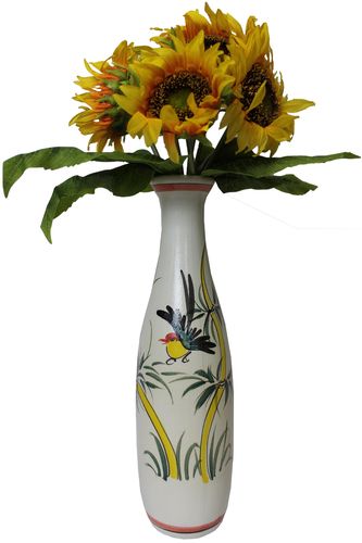 Rotfuchs Keramikvase Blumenvase Wohnzimmer Deko 37 cm Vogelmuster