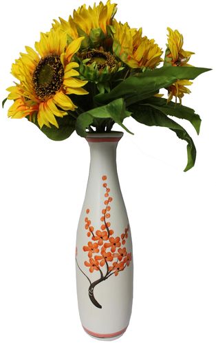 Rotfuchs Keramikvase Blumenvase Wohnzimmer Deko 37 cm Blumenmuster