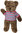 Teddybär kuschelig  von TEDDY HOUSE® "Toby Bär" in braun mit Polo+Hood pink blau 57 cm 22" K-365