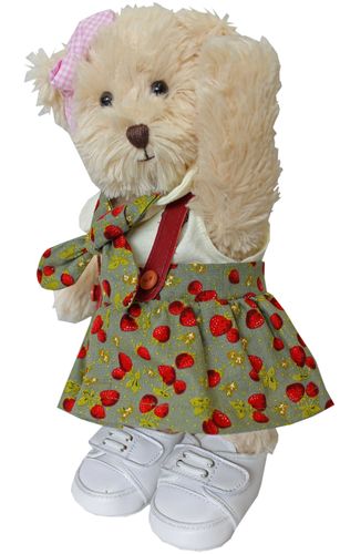 Teddybär kuschelig von TEDDY HOUSE® "Zeira Bär" mit Dress in grün & Schuhe 30 cm K-368