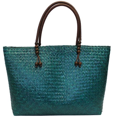 Handtasche Strohtasche Einkaufstasche Strandtasche in grün 50 cm Schilf TS-4