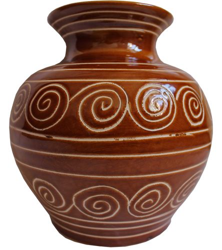 Keramikvase Blumenvase Wohnzimmer Deko 18 cm braun No20