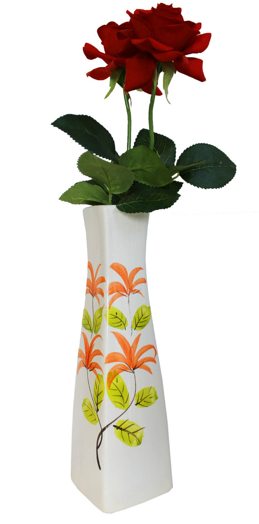 Keramikvase Blumenvase Wohnzimmer Deko 26 cm blumenmuster No19