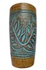 Tonvase Blumenvase aus Ton 26 cm hoch Handarbeit Dekoration Zubehör Türkisblau No28-52