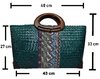 Handtasche Strohtasche Einkaufstasche Strandtasche in grün 48 cm Schilf TS-10