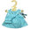 Outfit Bekleidung Teddybär Dress in blau TEDDY HOUSE passend für 35 cm K-370