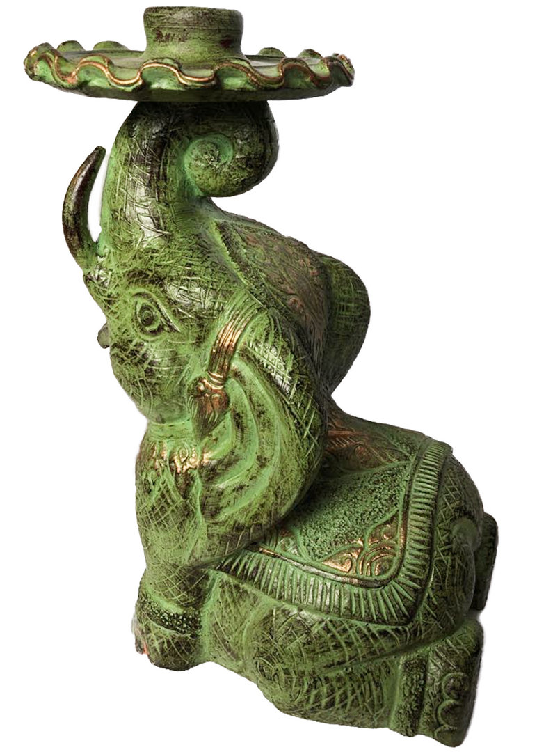 Dekofigur Elefant Tierfigur Tonfigur Dekoration Gartenfigur 37 cm