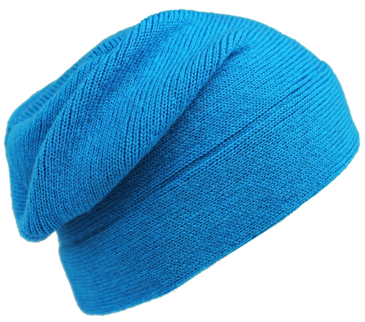 Strickmütze Warm & Kuschelig Rotfuchs® einfarbig blau 100% Wolle (Merino)