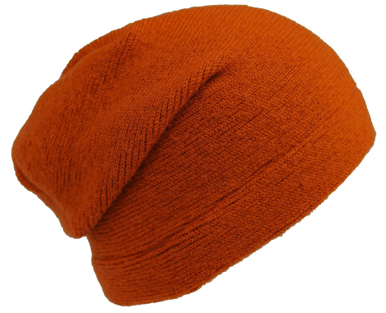 Strickmütze Warm &amp; Kuschelig einfarbig orange 100% Wolle (Merino)