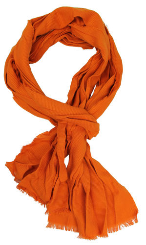 Baumwollschal Sommerschal orange Ripsbindung einfarbig