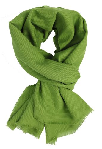 Baumwollschal Sommerschal grün Ripsbindung einfarbig gewebt