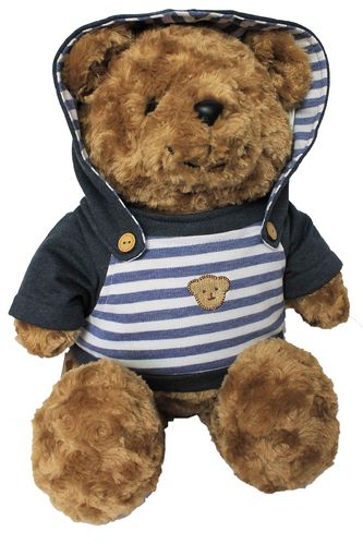 Teddybär kuschelig und anschmiegsam Bär Martie in braun mit Jacke 45 cm (=18 Zoll)