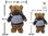 Teddybär kuschelig und anschmiegsam Bär Martie in braun mit Jacke 36 cm (=14 Zoll)