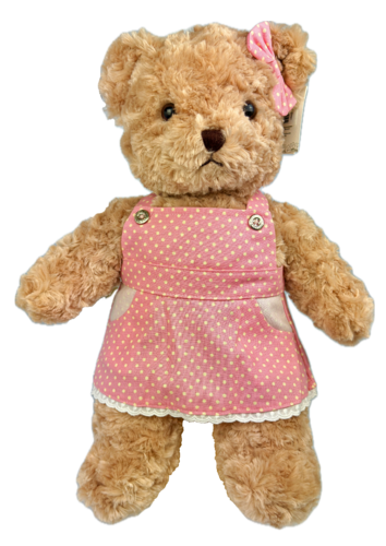 Teddybär kuschelig Toby Bär in beige mit Dress 35 cm 14 Zoll