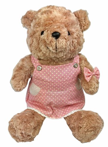 Teddybär kuschelig und anschmiegsam Bär Martie in beige mit Dress 45 cm (=18 Zoll)