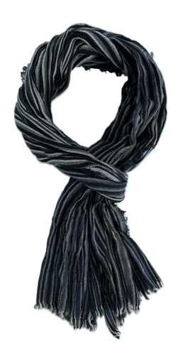 Baumwollschal Knitterlook modisch Streifenmuster schwarz grau weiß